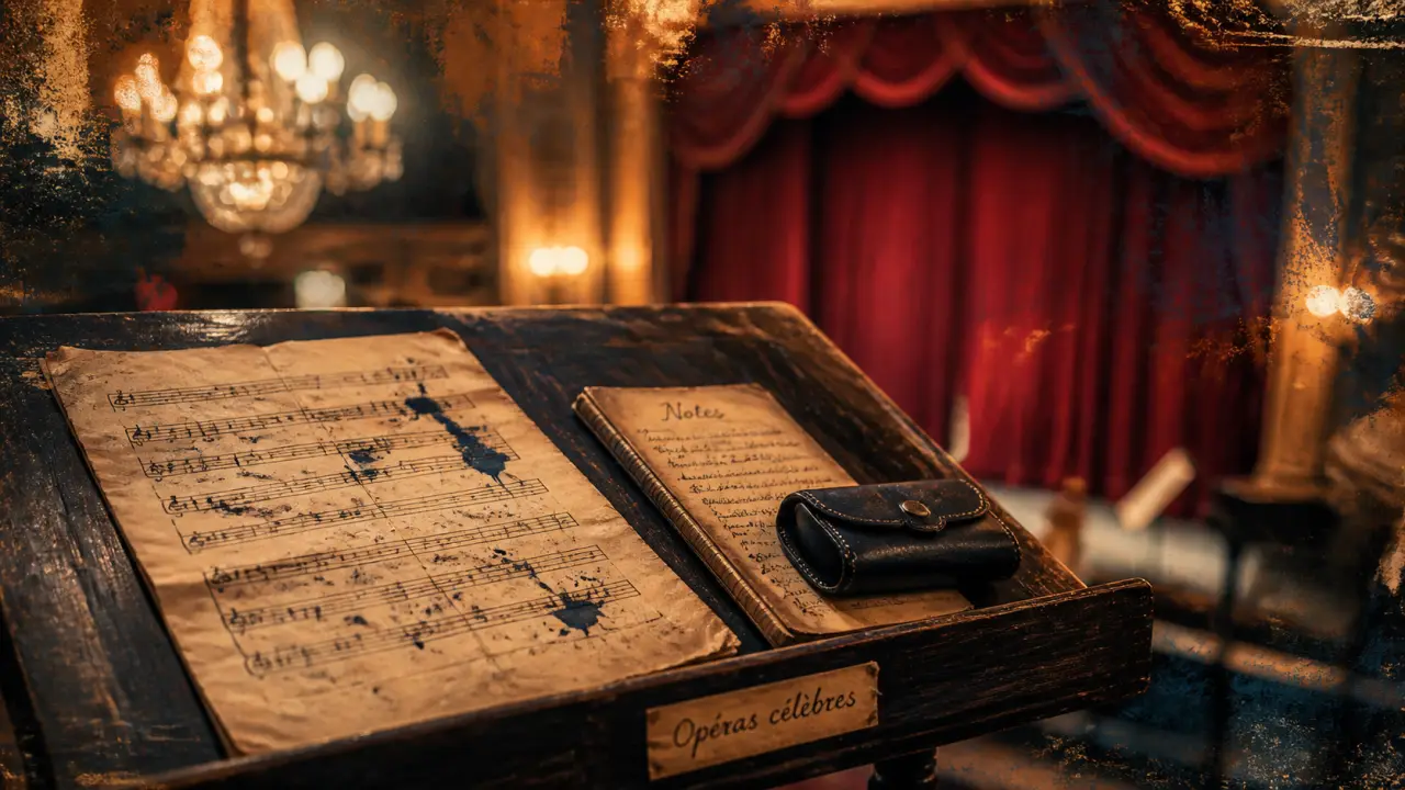 Liste opéras célèbres : partition d’opéra et pupitre