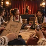 Chanson cirque à l’école : enfants en tenue de cirque en spectacle
