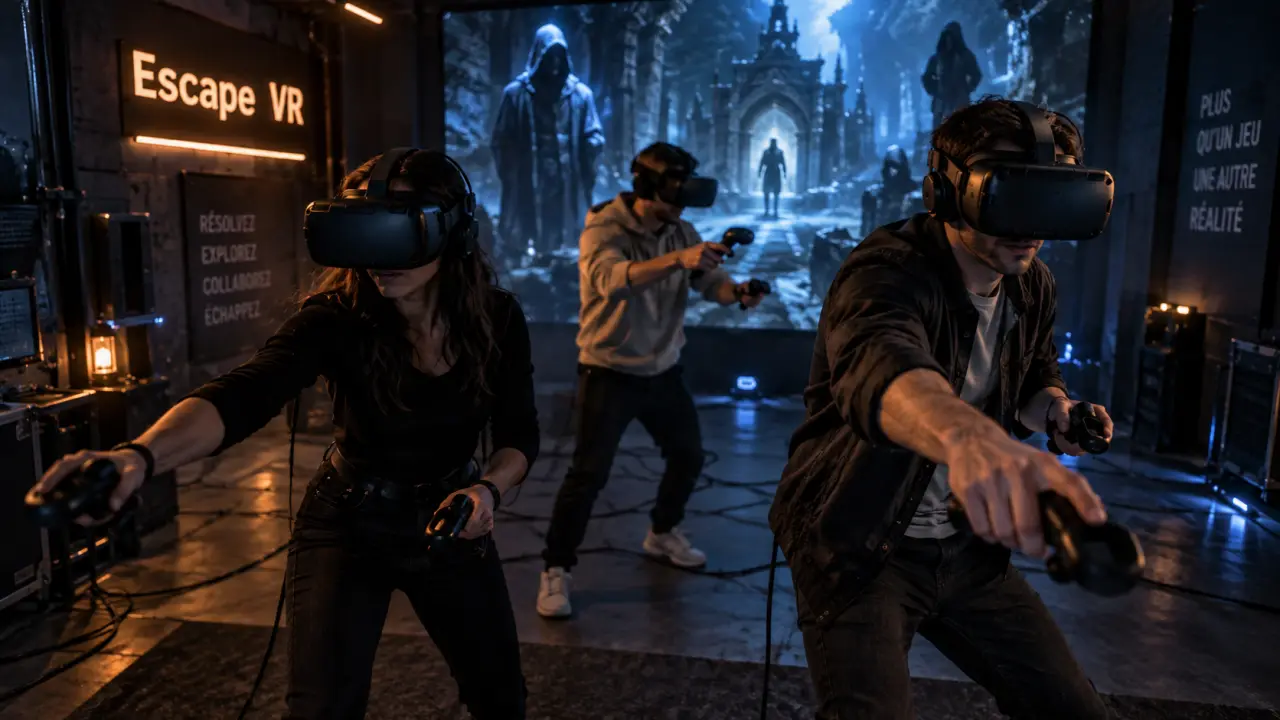 DreamAway Herblay réalité virtuelle : salle Escape VR, casques VR et joueurs
