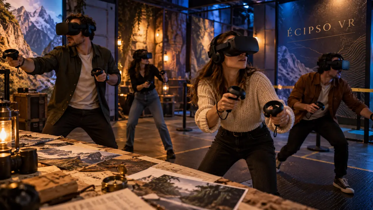 Réalité virtuelle Bercy Village, visiteurs avec casques VR ÉCIPSO VR